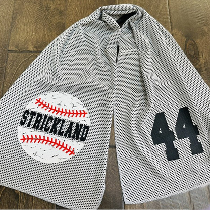 Custom Personalized Sports Towel, Baseball Softball Cooling Towel