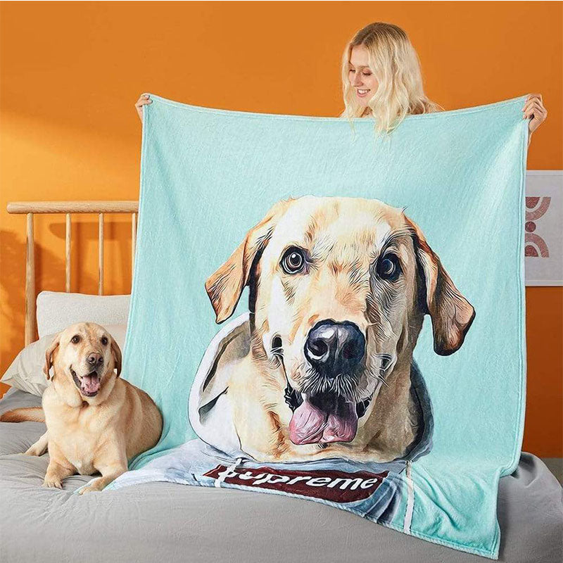 Pet Memorial Gifts Custom Printed Blanket-Photo Blanket Dog Blanket