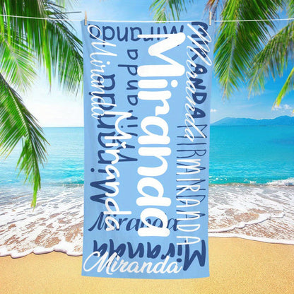 Custom Name Beach Towel - Personalized