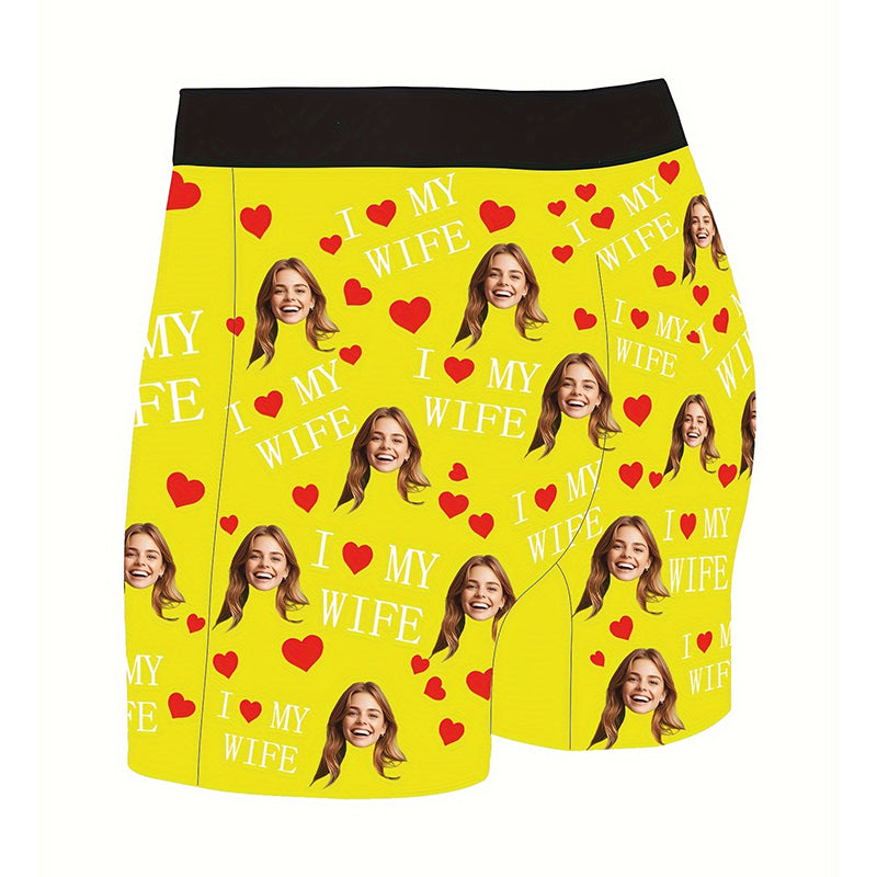 Customized Boxers with Images, Personalized Face Photo Boxers