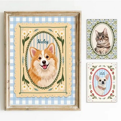 Mini Custom Watercolor Pet Portrait, Dog Portraits from Photos, Pet Memorial Art