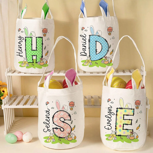 Personalized Easter Bunny Carrot Eggs Large Capacity Basket