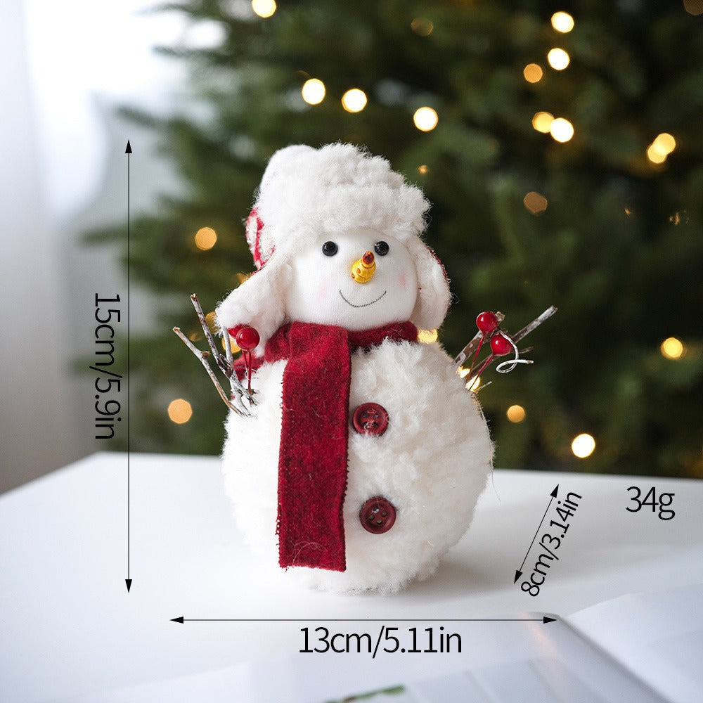Cute Plush Christmas Snowman Doll Ornaments