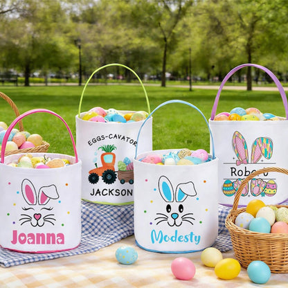 Personalized Easter Basket With Name,Custom Easter Egg Hunt Gift For Kids