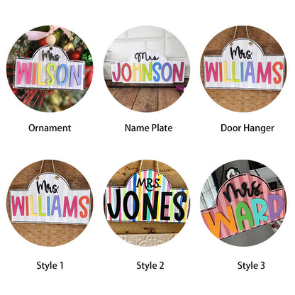 Personalized Teacher Door or Wall Sign, Classroom Sign, 3D or Print Teacher Name Sign