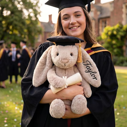 Personalized Graduation Bunny Plush, College Graduation Gift