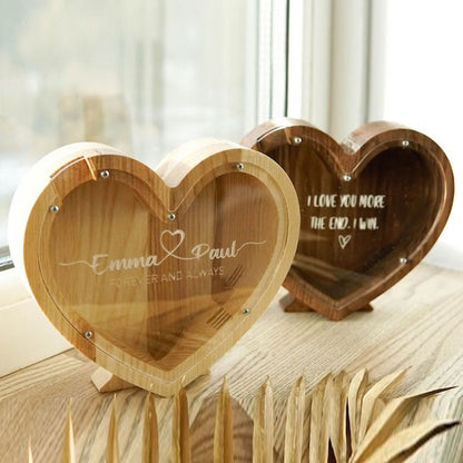 Heart piggy bank, personalized couple gift, boyfriend girlfriend gift unique