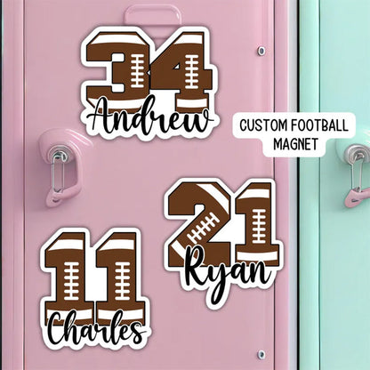 Custom Football number name magnet football ball team gift football team