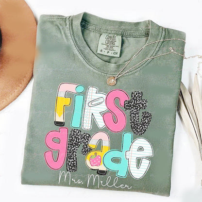 Personalized First Grade Teacher Shirt, Custom 1st Grade Teacher Shirt