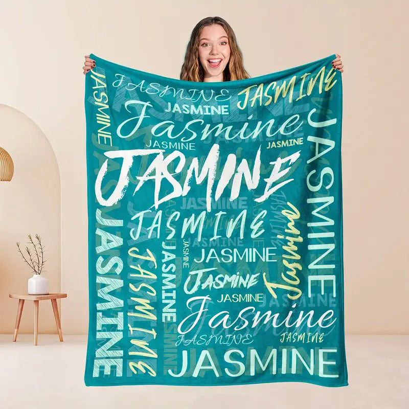 Personalized Custom Name Blanket - Contemporary Design