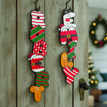 Text Christmas Gingerbread for Man & Snowman Hanging Pendant
