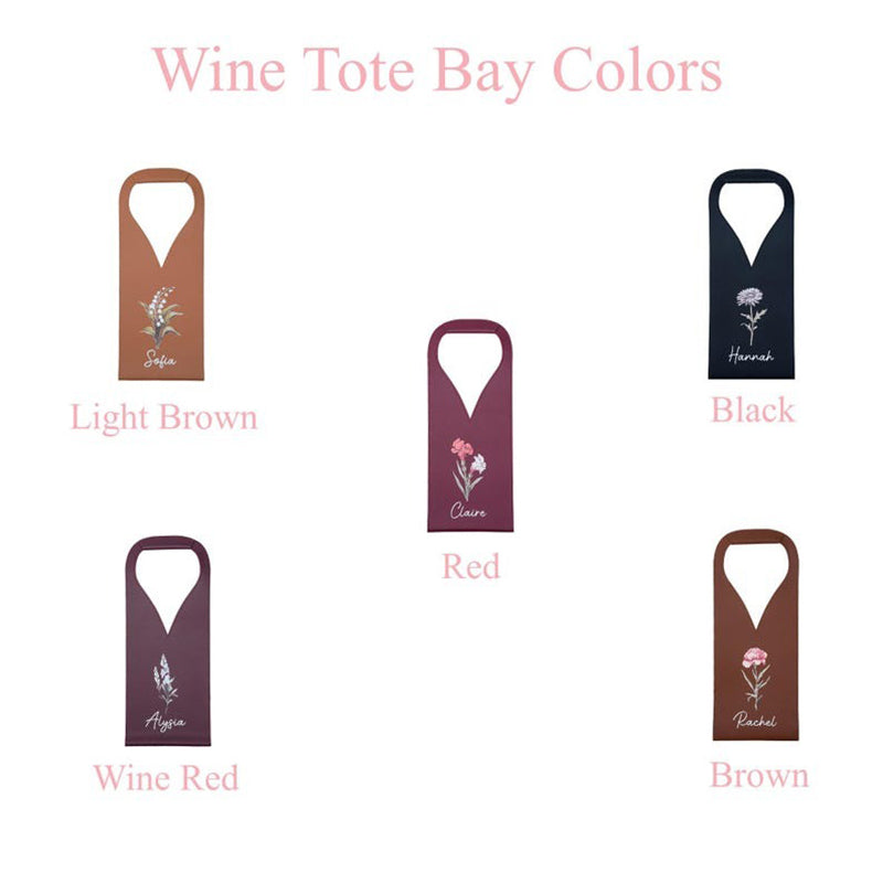 Personalized Leather Wine Bag,Name Wine Tote