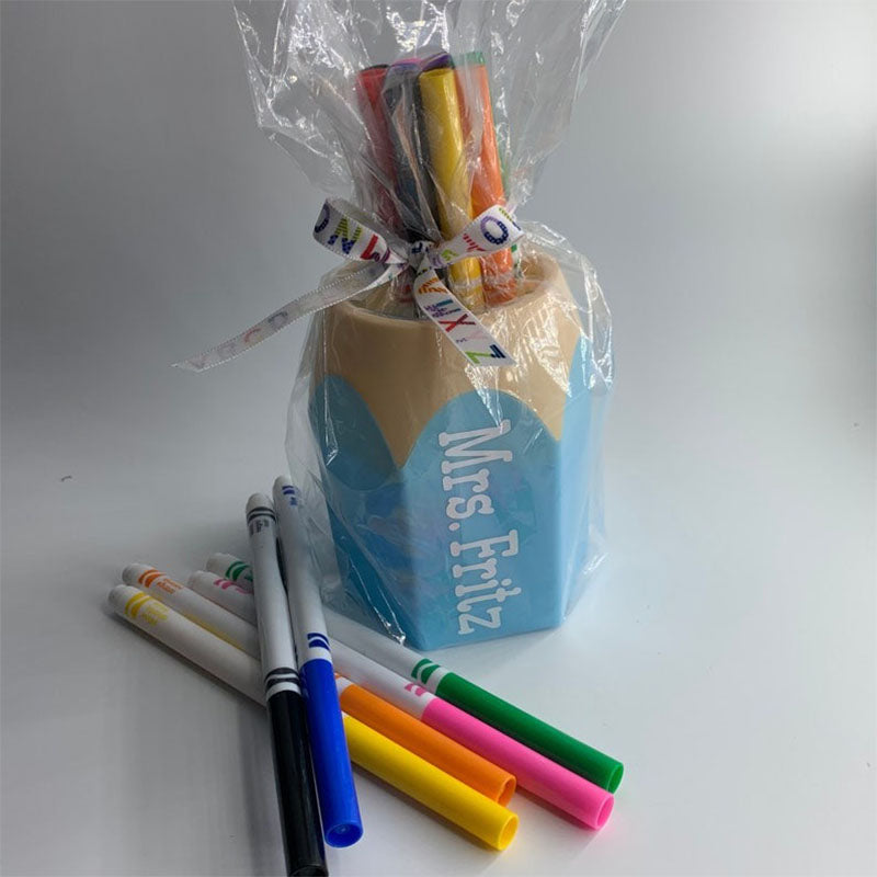 Personalized pencil holder for desk decor for classroom teacher