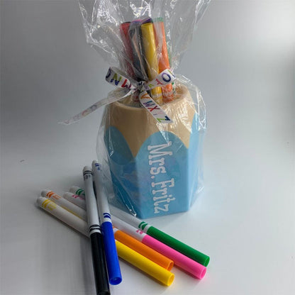 Personalized pencil holder for desk decor for classroom teacher