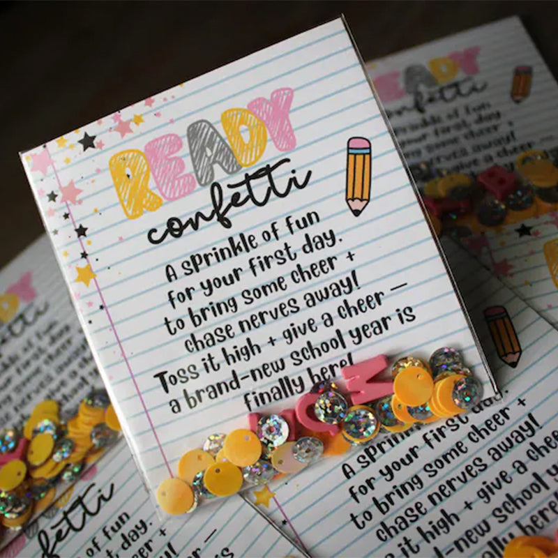 Ready Confetti Back to School Favor – First Day of School Poem Gift