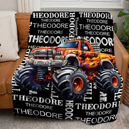 Customizable Monster Truck Flannel Blanket