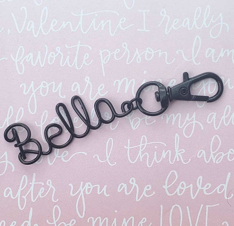 Custom black Name Keychain, Name keychain