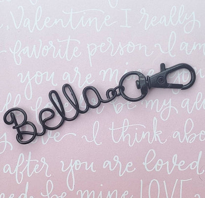 Custom black Name Keychain, Name keychain
