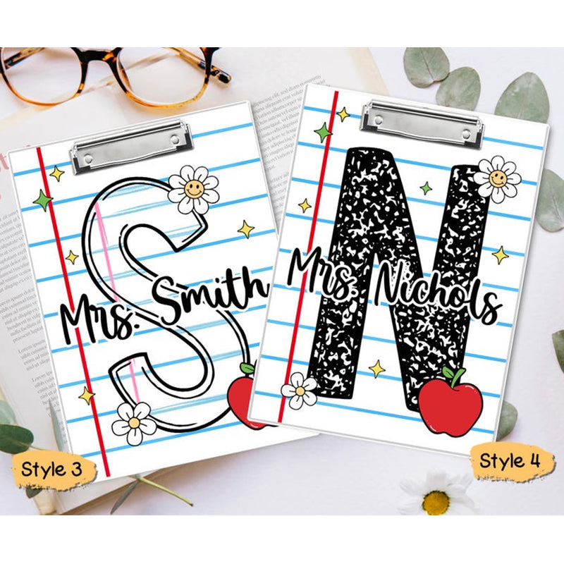 Personalized Teacher Clipboard,Teacher Initial Name Gift