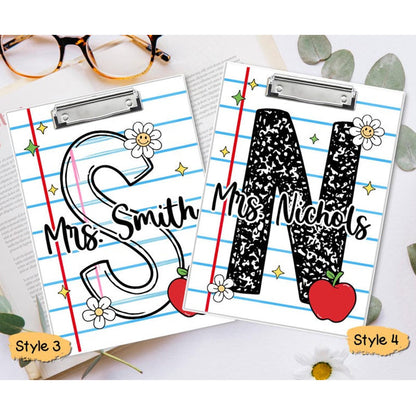 Personalized Teacher Clipboard,Teacher Initial Name Gift