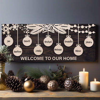 Family Christmas Decoration, Personalized Christmas Name Sign