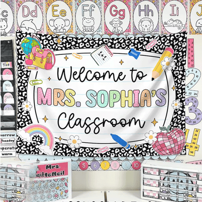 Personalized Teacher Tapestry, Teacher Name Gifts, Classroom Decors