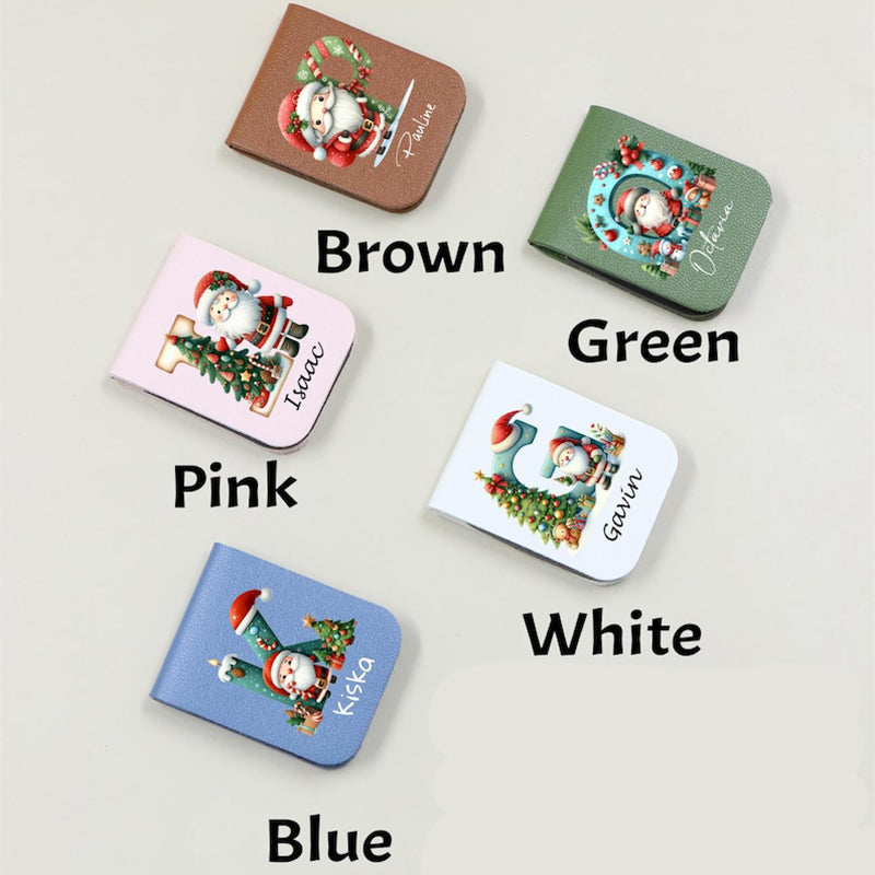 Personalized Christmas Magnetic Bookmark, Custom Name & Initial A-Z