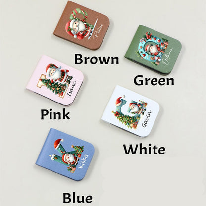 Personalized Christmas Magnetic Bookmark, Custom Name & Initial A-Z