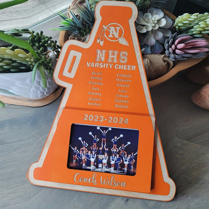 CHEERLEADING COACH GIFT + Personalized Cheerleader Coach Plaque Photo Frame