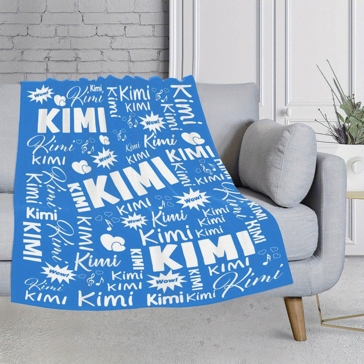 Customized Name Throw Blanket, Personalized Soft Flannel Fleece
