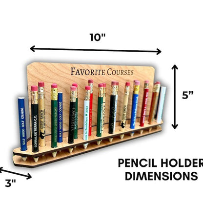 Personalized Golf Pencil Holder, Wall Display for 23 Pencils