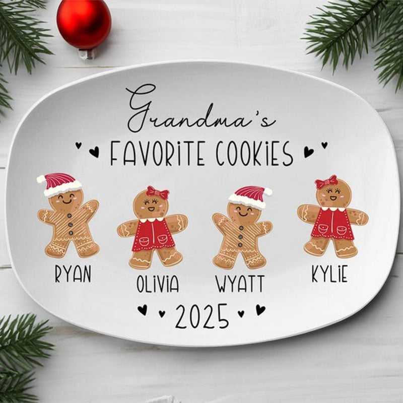 Personalized Gingerbread Christmas Plate, Grandma Plate