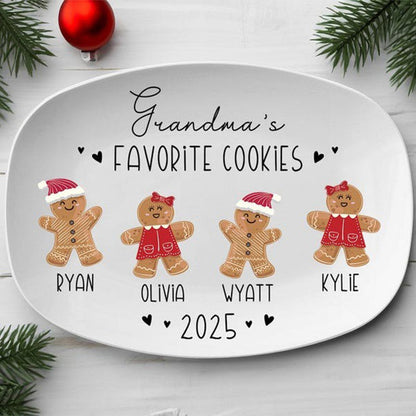 Personalized Gingerbread Christmas Plate, Grandma Plate