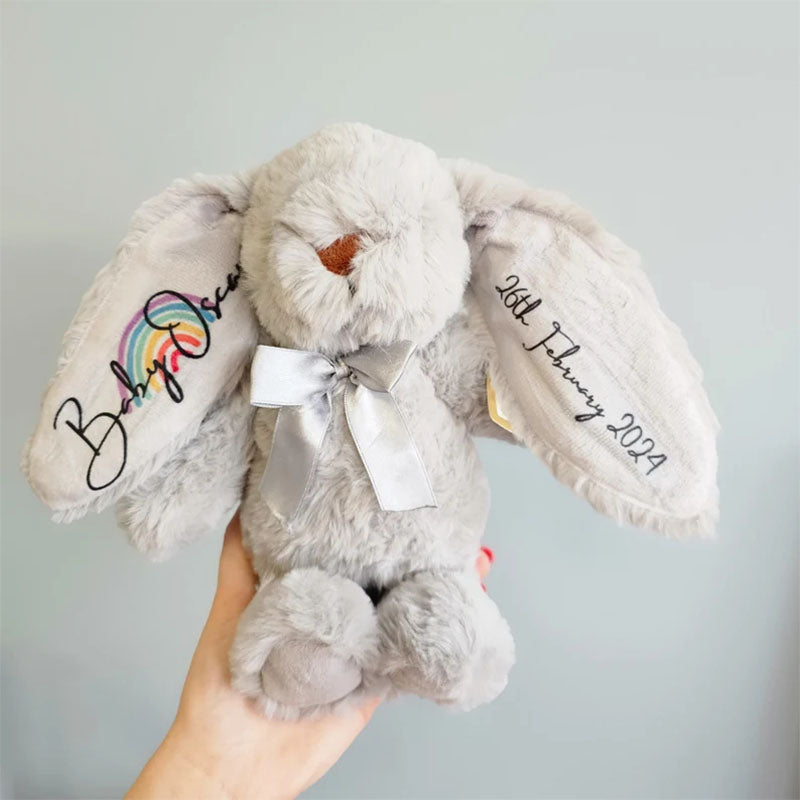 Personalised Easter Bunny, Rainbow Baby, Baby Gift, Gift For Her, Gift For Him