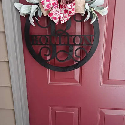 Last name door sign Initial Door Wreath Personalized front door