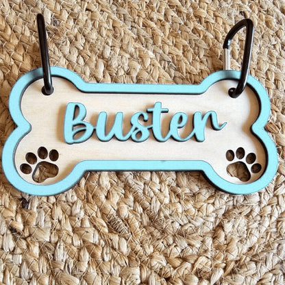 Customizable Dog Bone Sign - Personalized Pet Decor Gift with Paw Prints