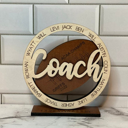Football Coach Gifts Laser Engraved Personalized Gift Award Plaque