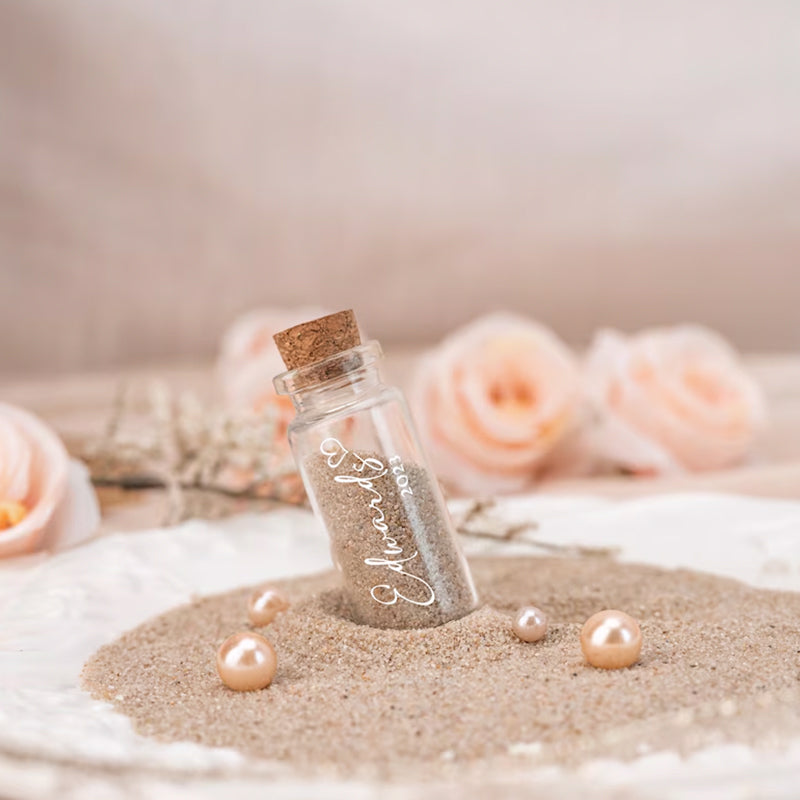 Custom Honeymoon Sand Bottle | Honeymoon Heart Glass Jar