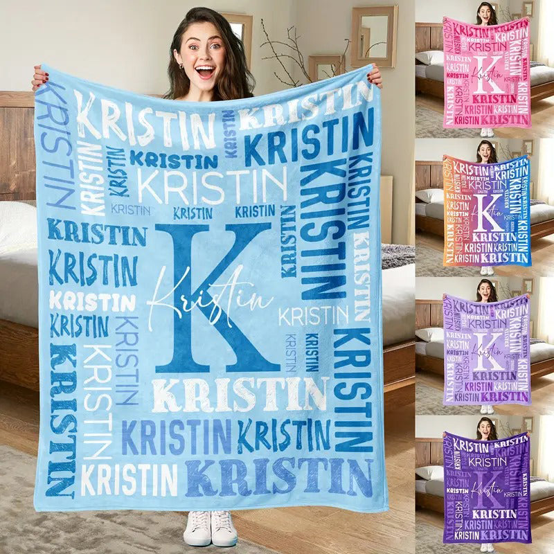 Custom Name Soft Fleece Throw Blanket