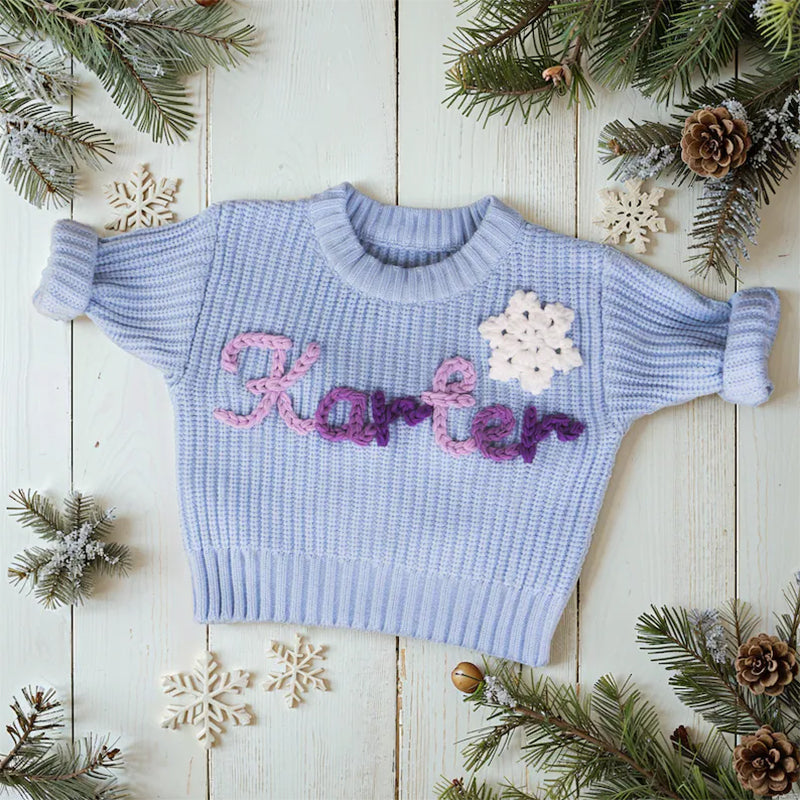 Personalized Baby Name Sweater,Custom Christmas Baby Sweater With Name