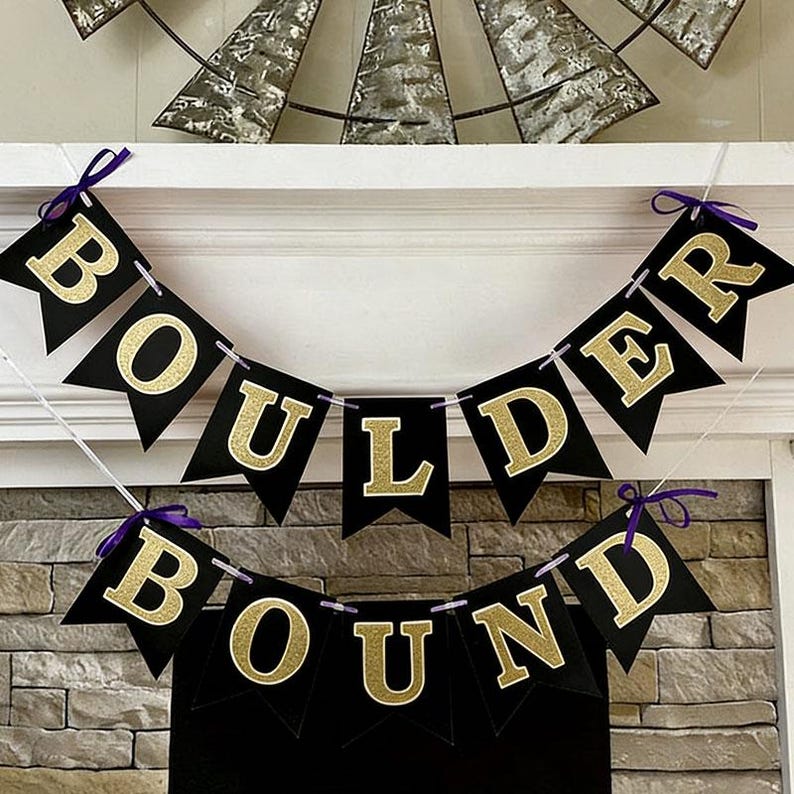 Custom College Bound Banner, Double Layer Letters, Large 6x8" Pennants