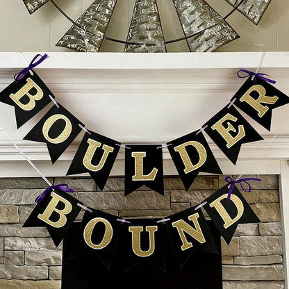 Custom College Bound Banner, Double Layer Letters, Large 6x8" Pennants