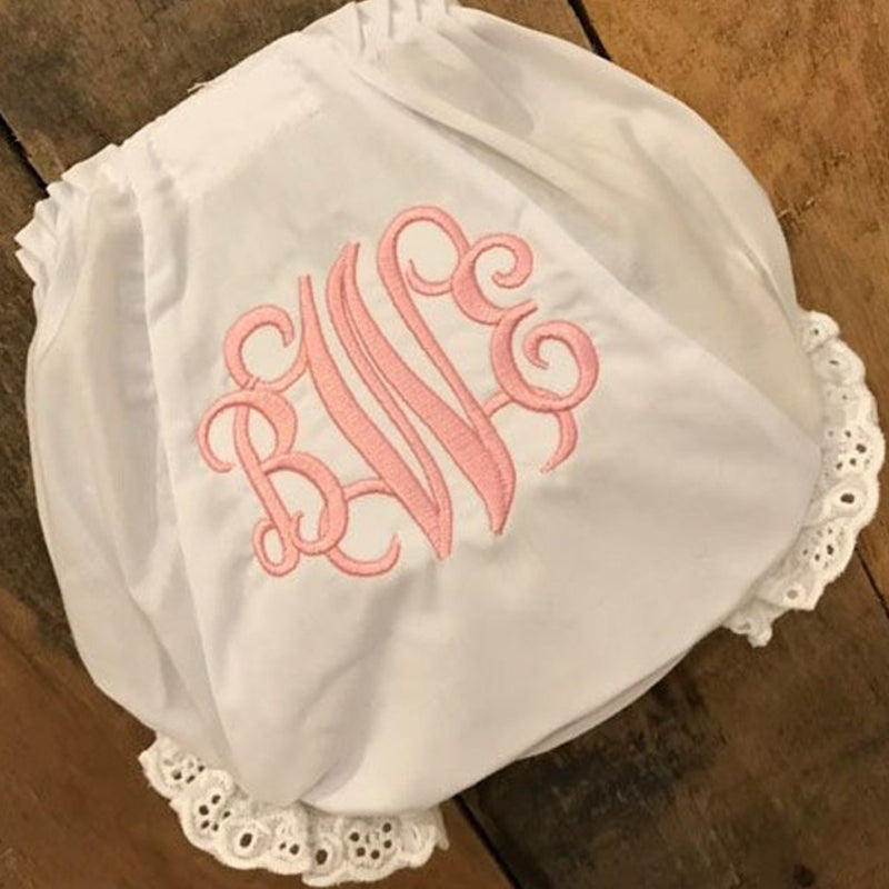 Embroidered Bloomer, Baby Bloomer, Monogramed Bloomer, Monogram Baby Gift