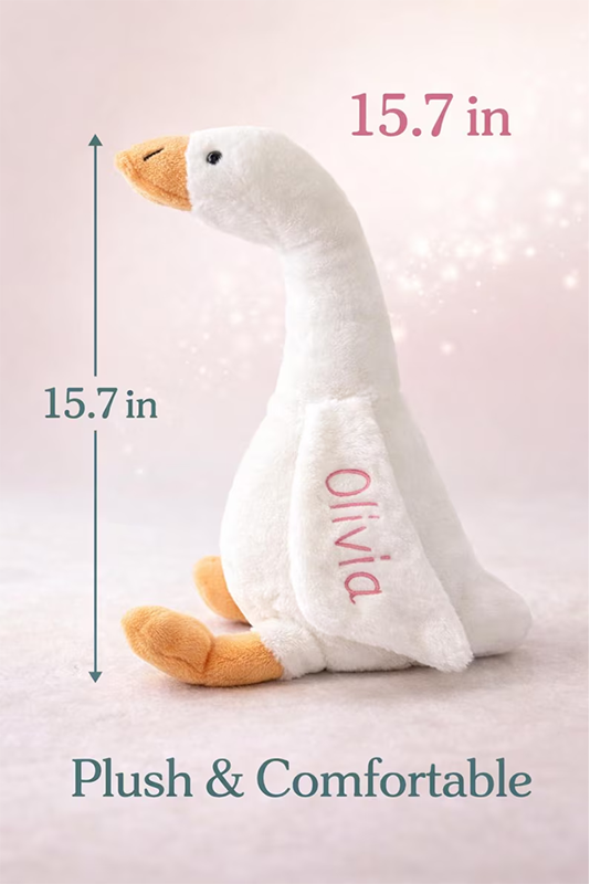 Personalized Embroidered Plush Goose