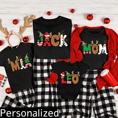 Family Monogram Christmas Shirt,Personalized Christmas Name Shirt