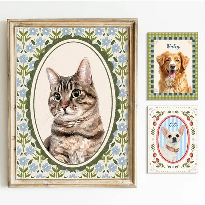 Mini Custom Watercolor Pet Portrait, Dog Portraits from Photos, Pet Memorial Art