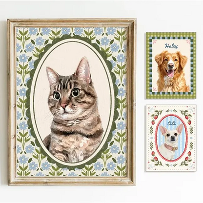 Mini Custom Watercolor Pet Portrait, Dog Portraits from Photos, Pet Memorial Art