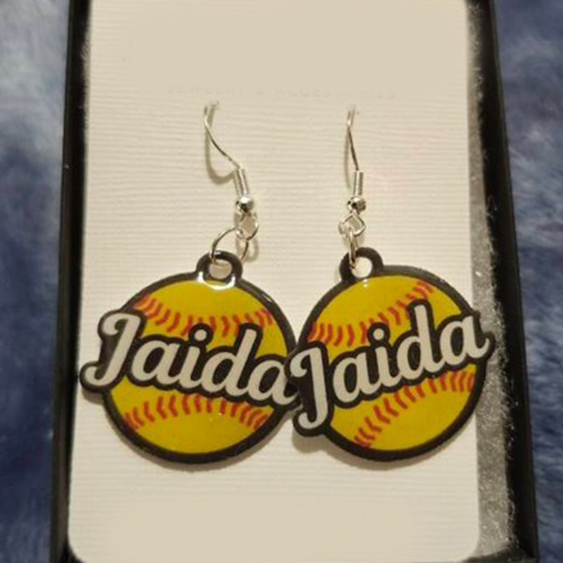Personalized Softball Earrings | Gift for Softball Mom