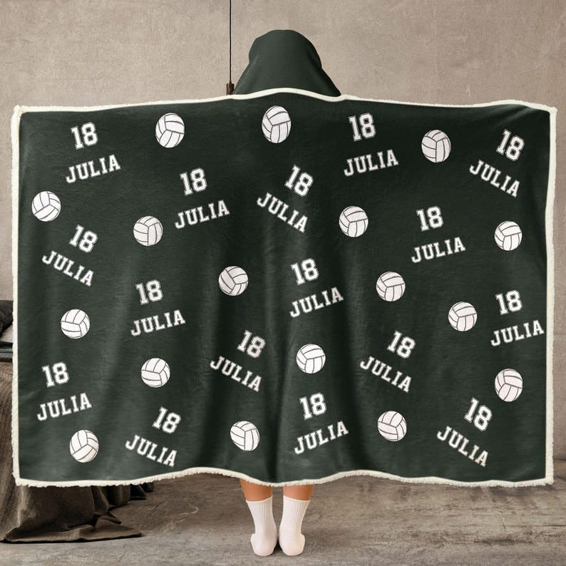 Personalized Football Wearable Hooded Blanket