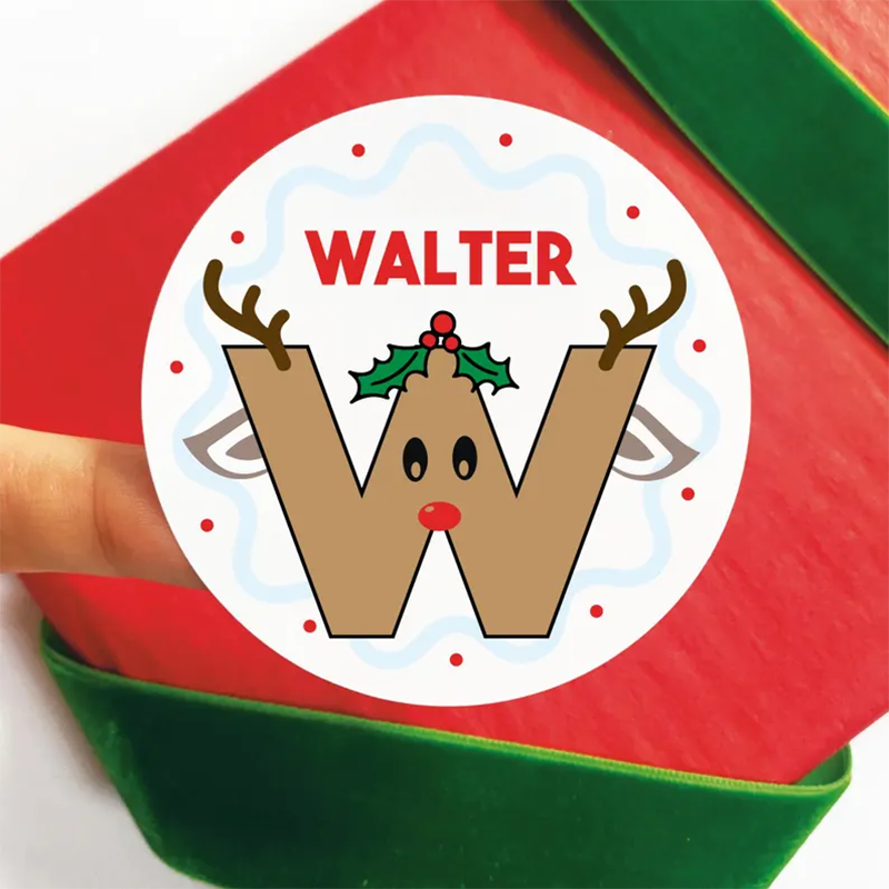 Personalized Christmas Name Tags, Kids Xmas Lights Gift Tags